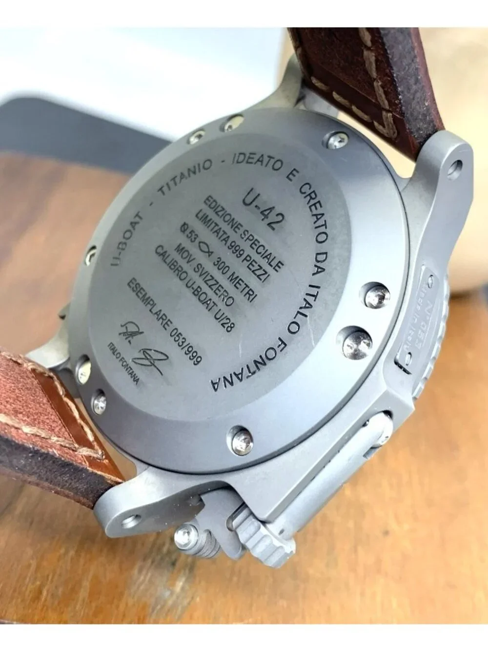 U-Boat U-42 Men's Watch Titanium Case Lefty Automatic Limited Edition 53mm + Box